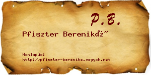 Pfiszter Bereniké névjegykártya